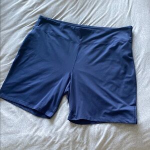 Lands' End Blue Bike Shorts Moisture-Wicking Performance